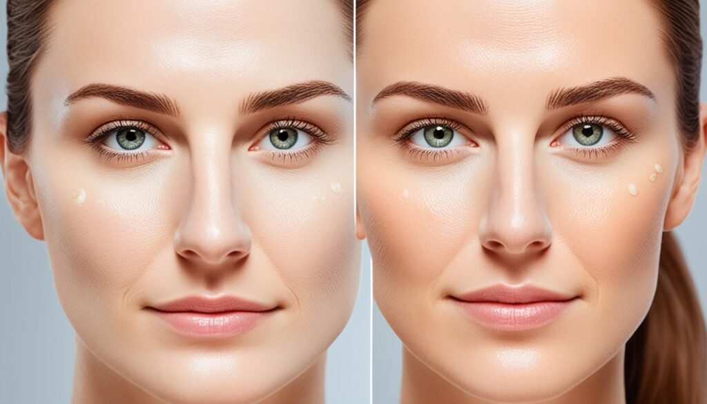Improvement after face laser treatment