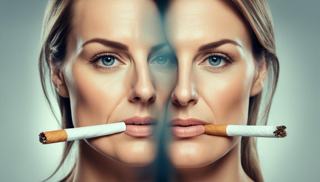 Negative effects of smoking on skin
