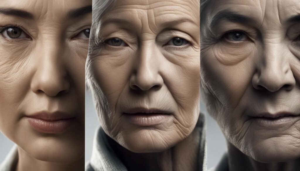 Smoking and skin aging timeline