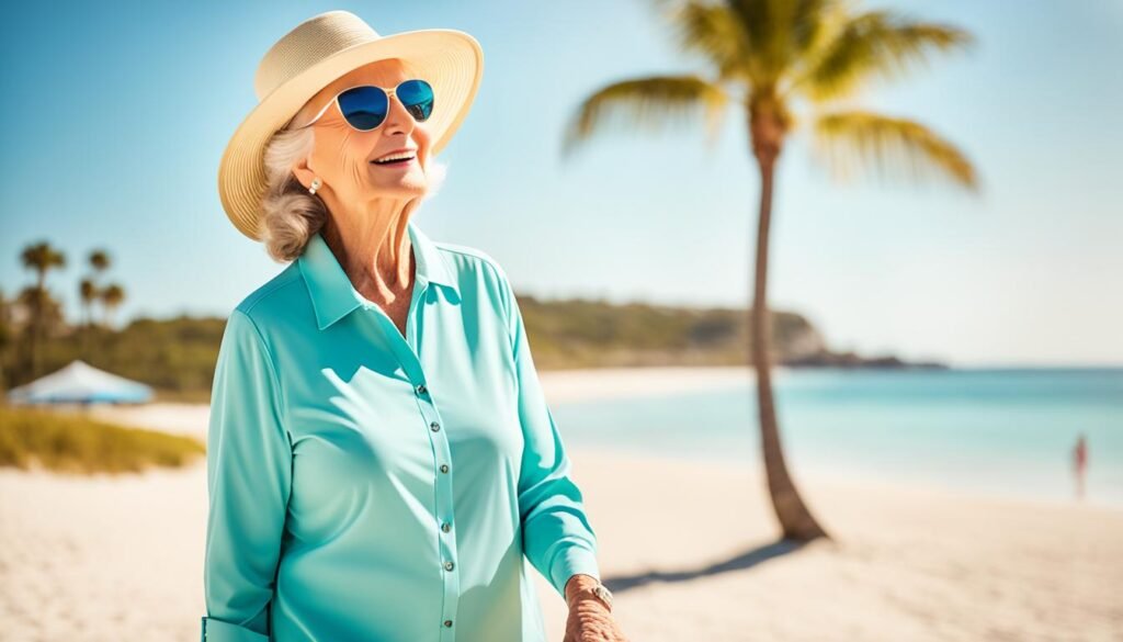 UV protective clothing for aging skin