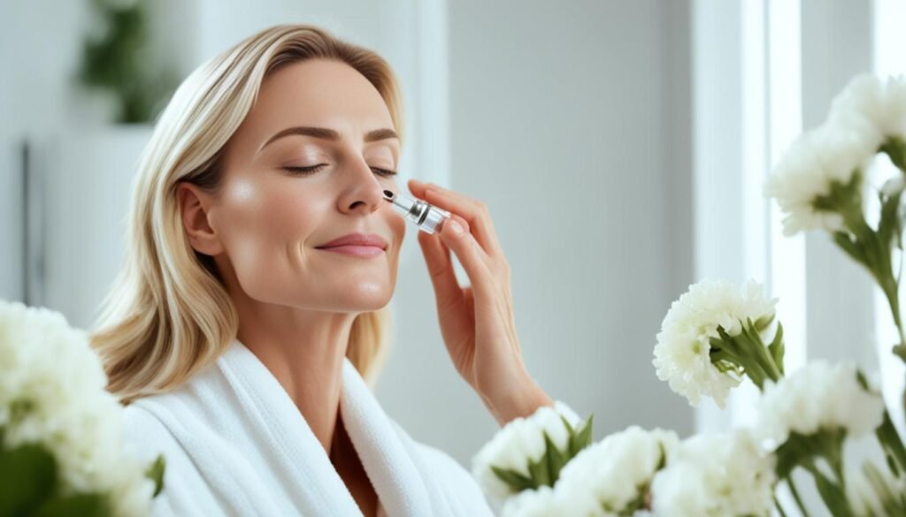 applying facial serums