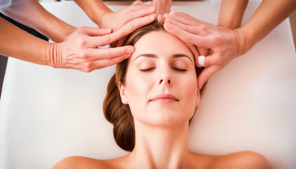 facial massage to improve blood circulation