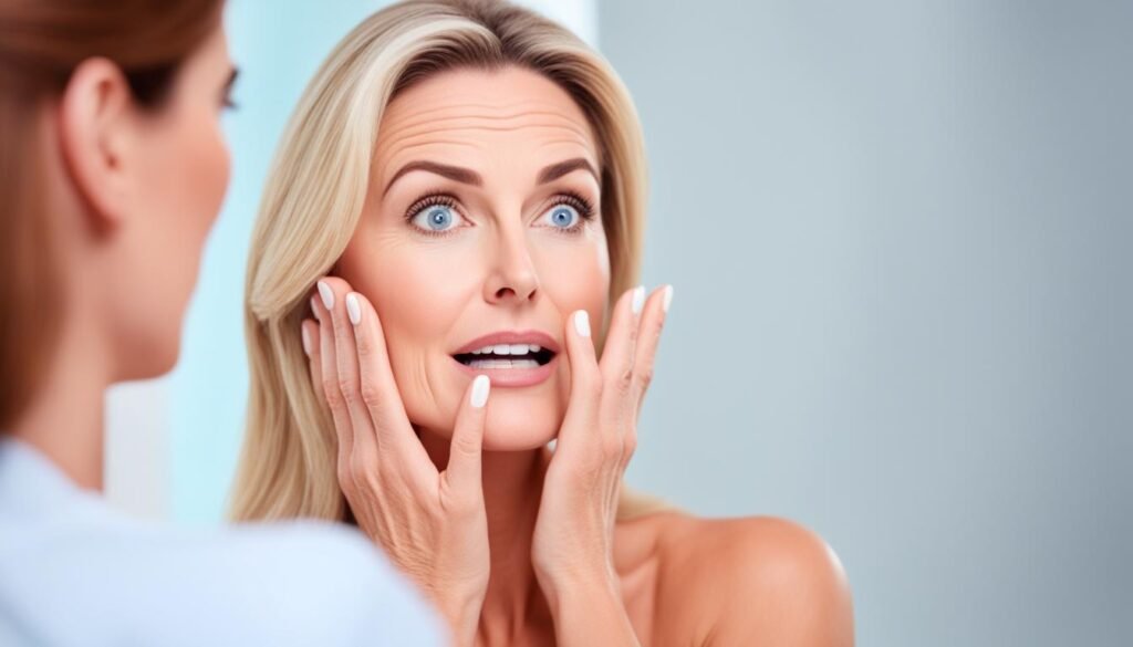 touching face after Botox